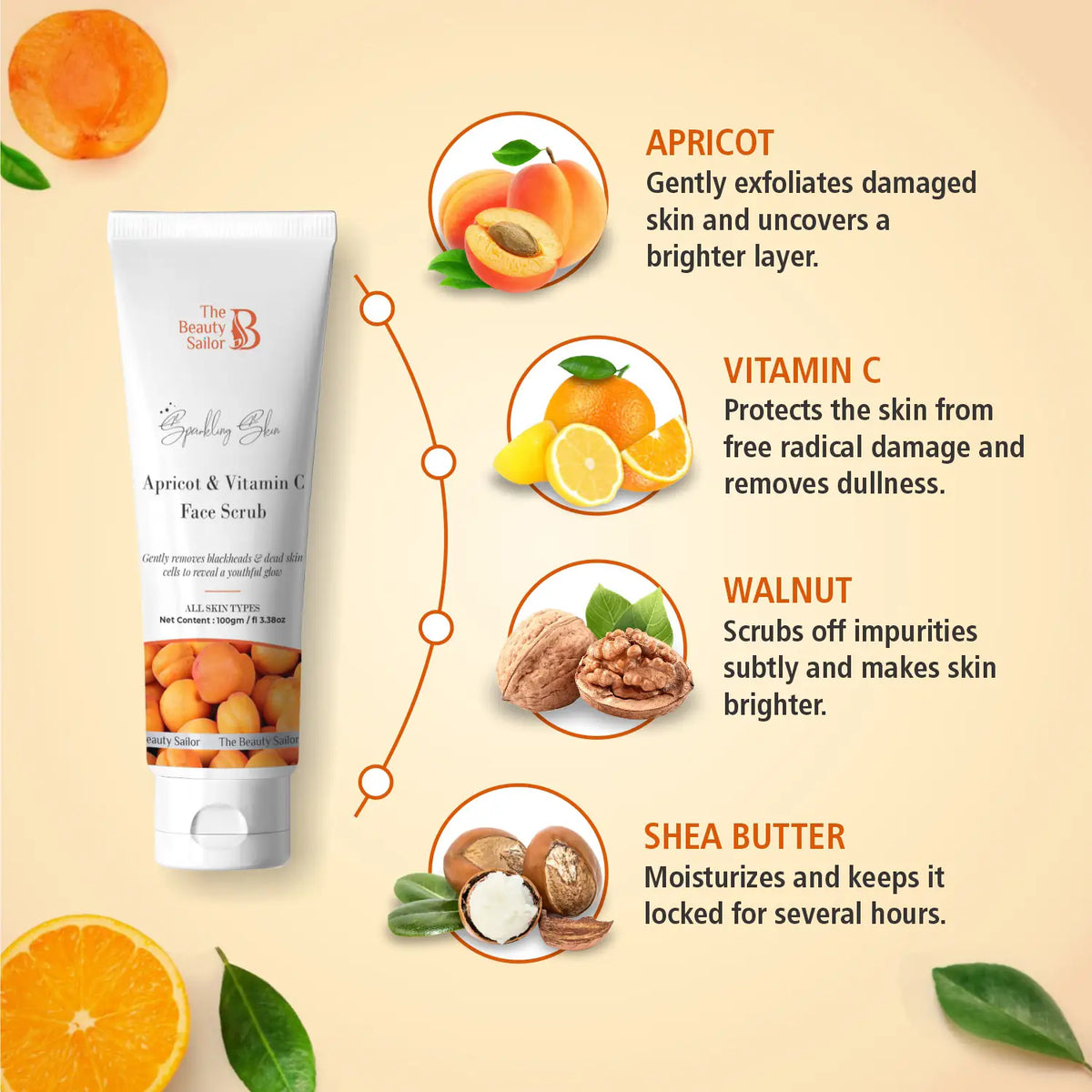Apricot & Vitamin C Face Scrub ExfoliatorThe Beauty Sailor