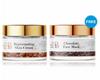 The Beauty Sailor Rejuvenating Skin Cream and Chocolate Face Mask jars with a 'Free' label.